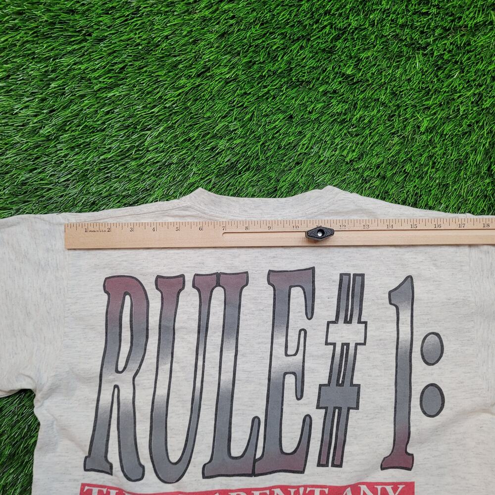 VTG 90s Rek-It "No Rules" T-Shirt Mens Small Single Stitch - Picture 12 of 13